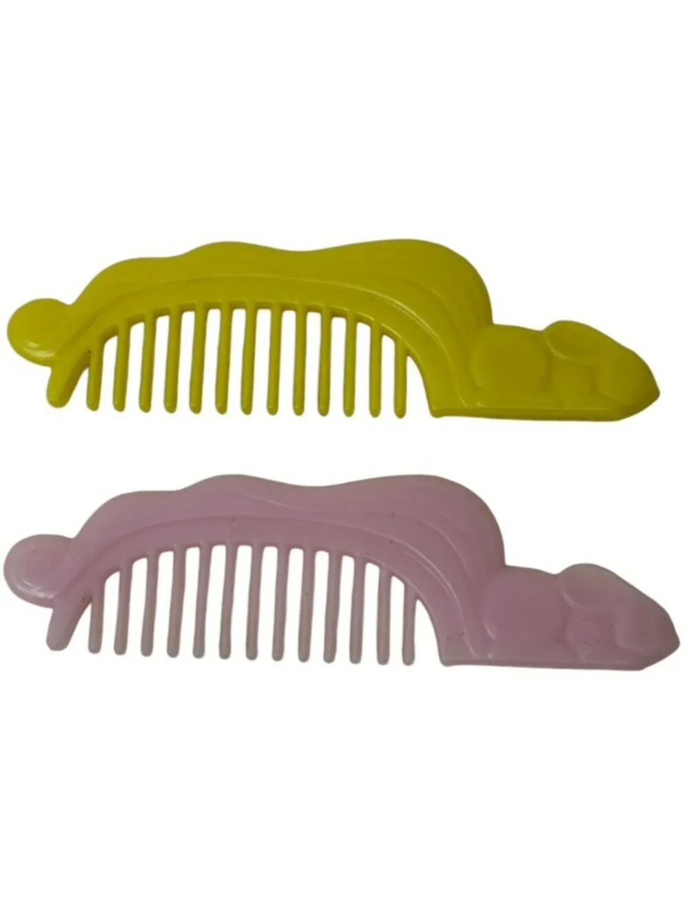 LOT of 2 Vintage Lovely Lady Locks Yellow & Pink Bunny Rabbit Combs Pixietails